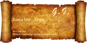 Gaszler Irma névjegykártya