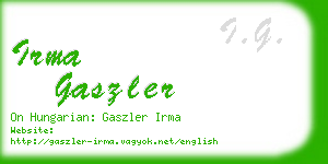 irma gaszler business card